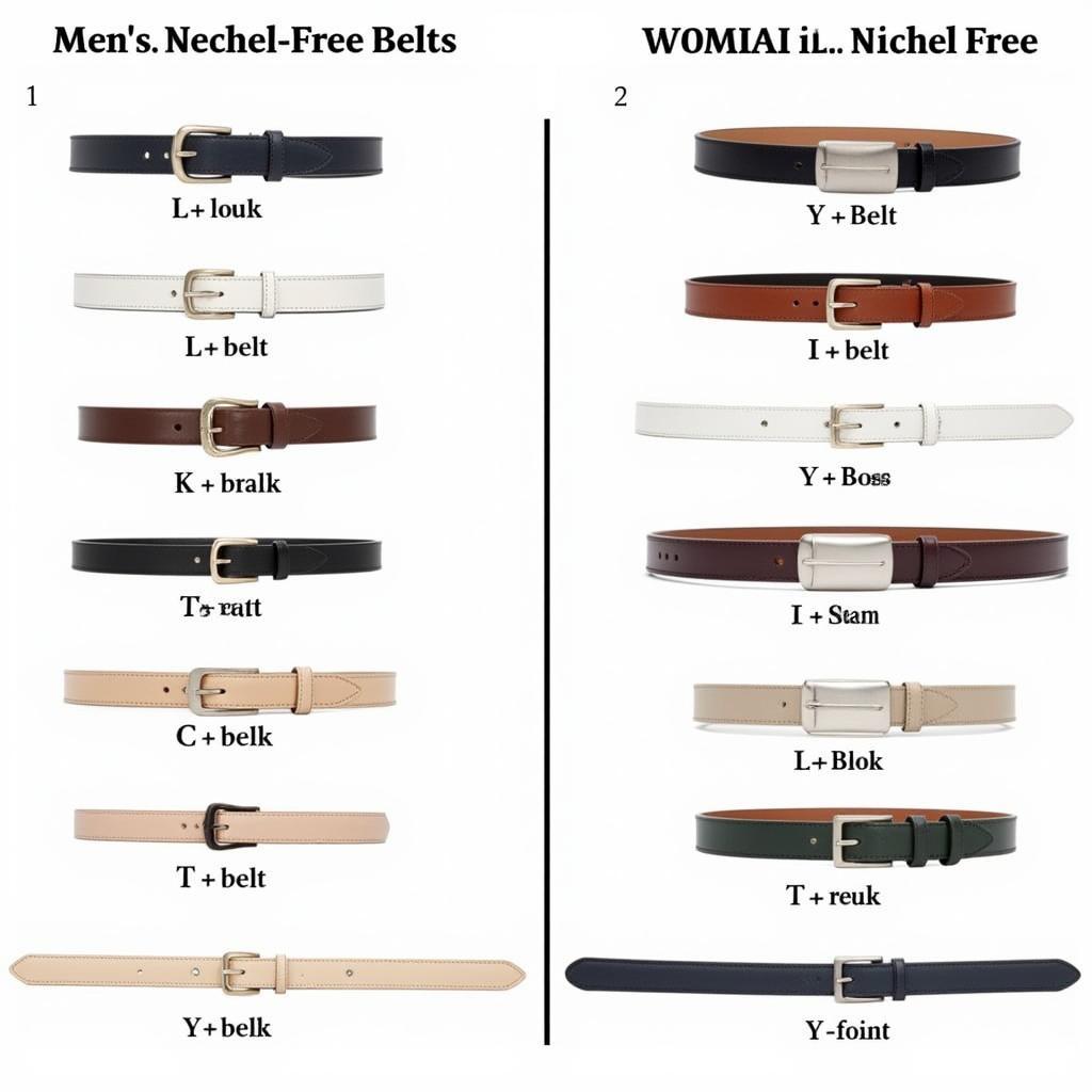 Examples of Men's and Women's Nickel Free Belts