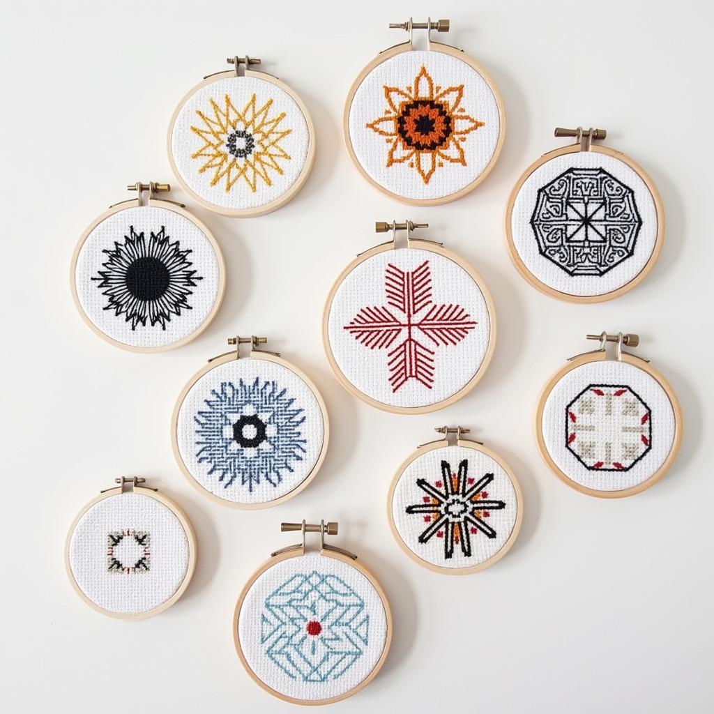 Free Miniature Cross Stitch Patterns: Modern Geometric Designs