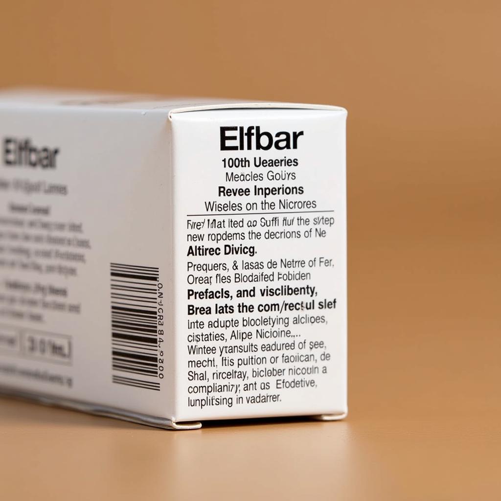 Ingredients List of a Nicotine Free Elfbar