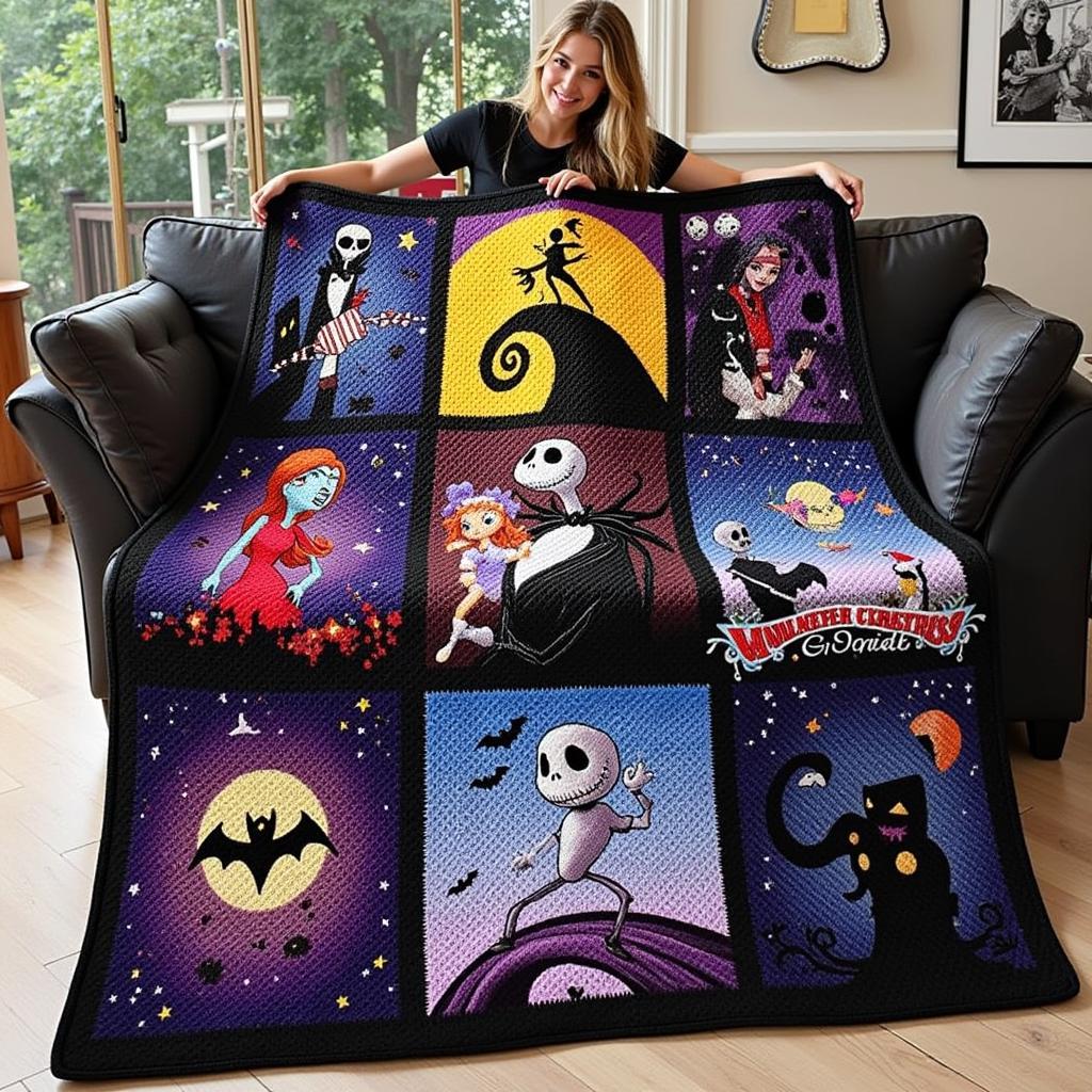 Nightmare Before Christmas Crochet Blanket