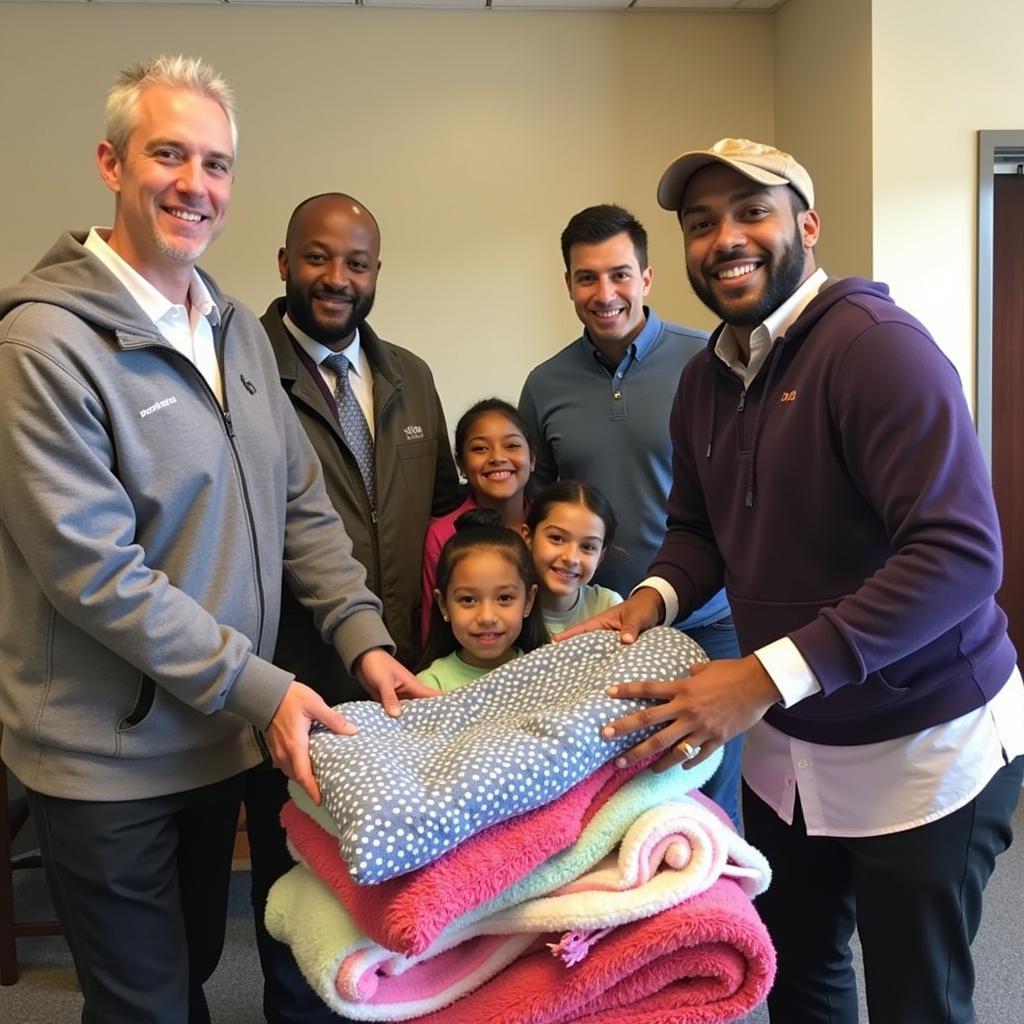 Non-profit organization donating weighted blankets to families with autistic children