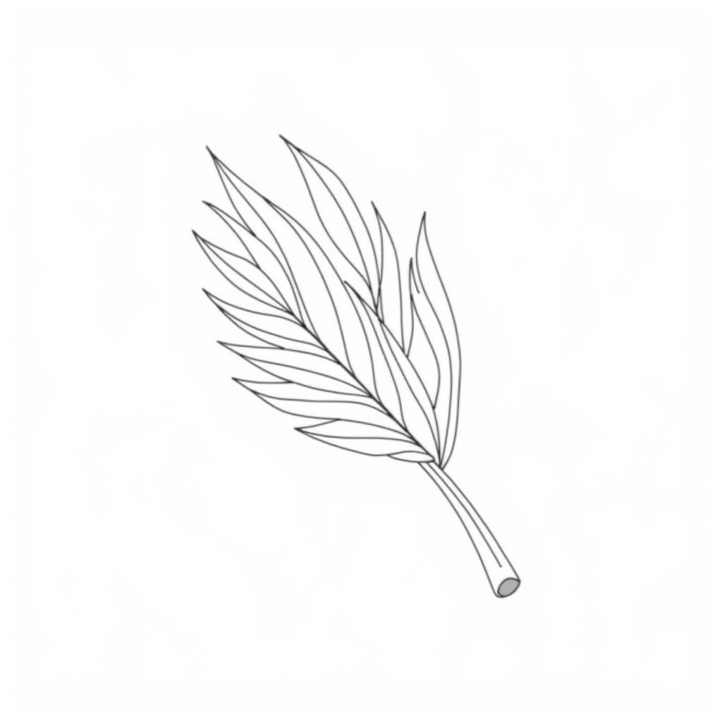 A simple palm branch design, perfect for younger children to color on Palm Sunday.