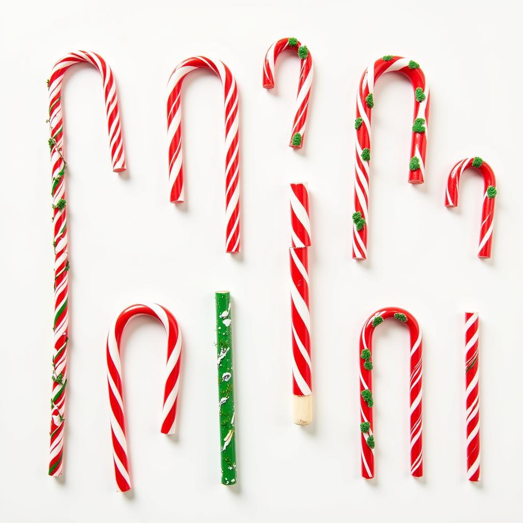 Assorted Peanut-Free Candy Canes in Different Flavors and Sizes