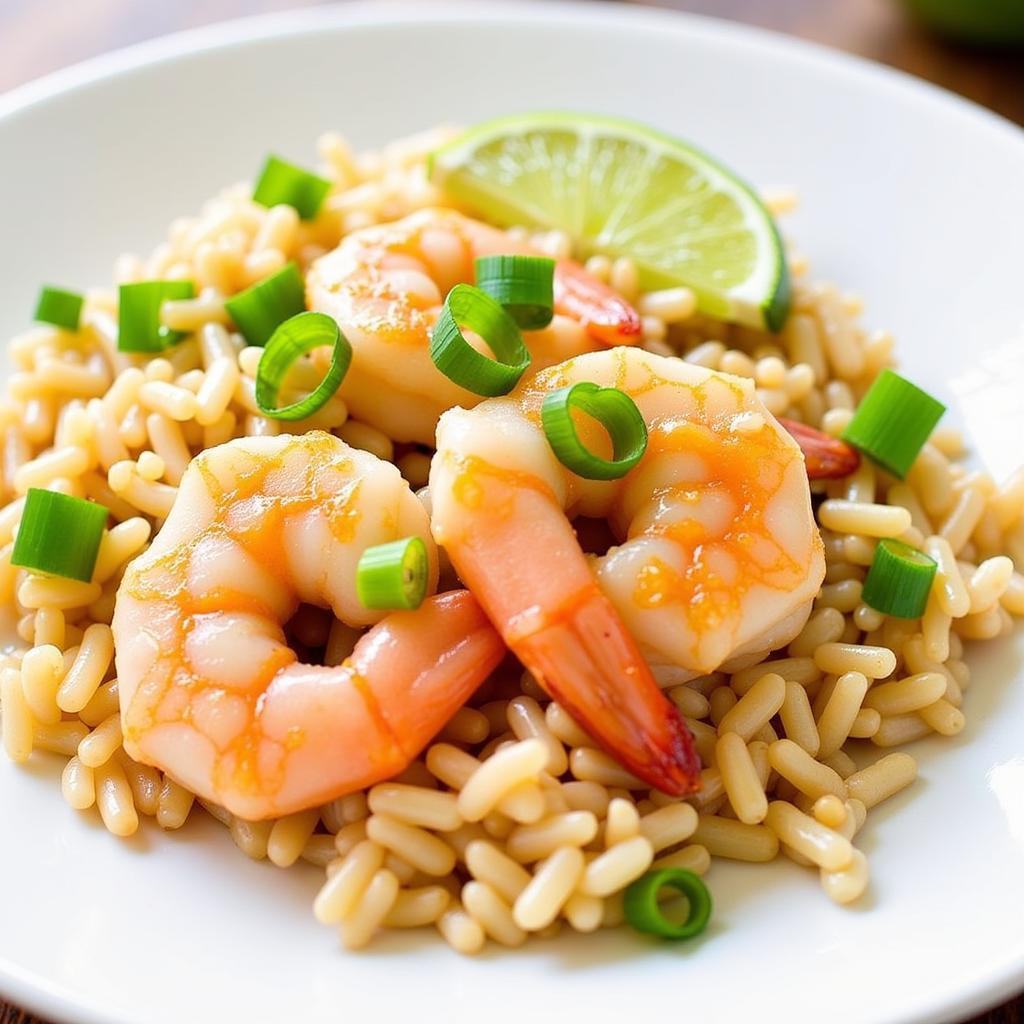 Plated Gluten-Free Shrimp Fried Rice