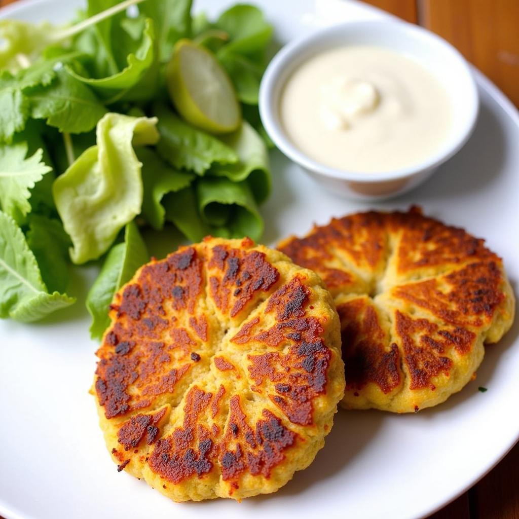 Plated Wheat-Free Fish Cakes