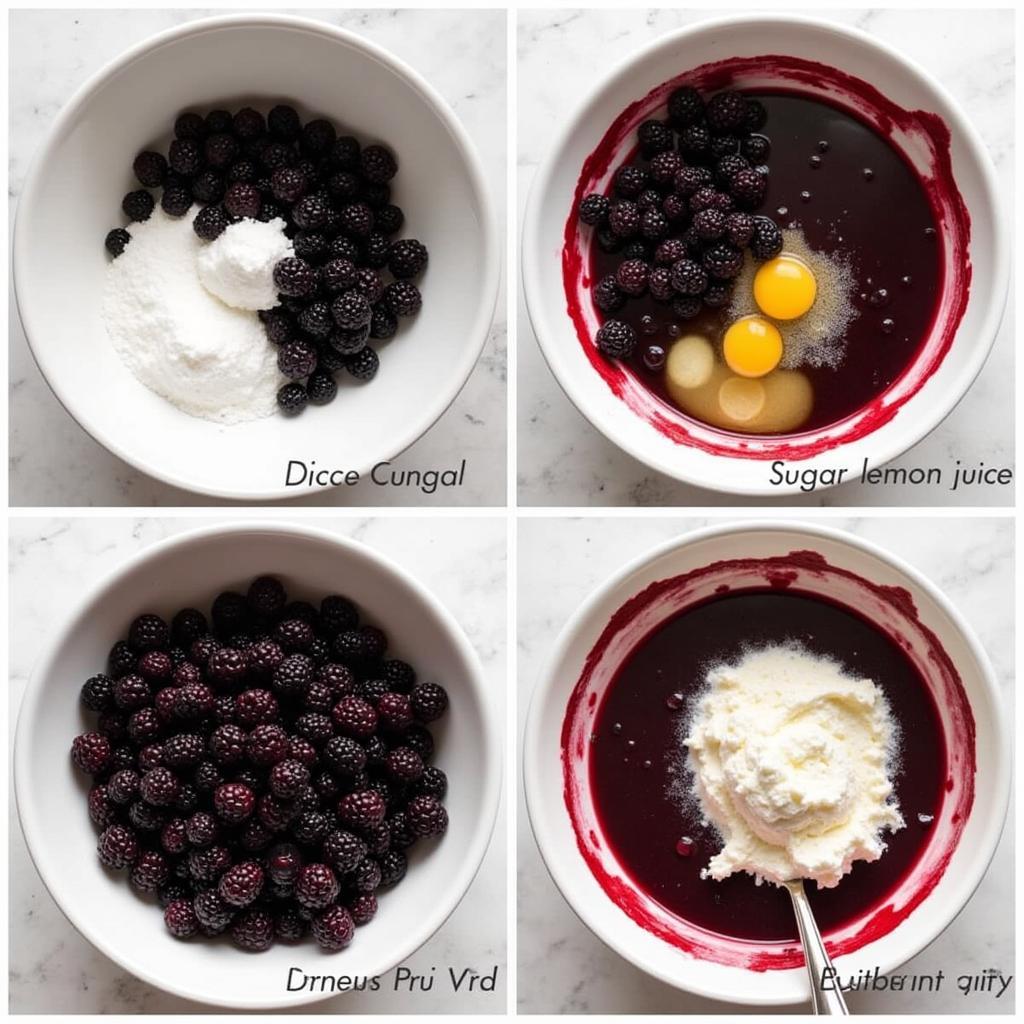 Preparing Blackberry Filling for Crisp