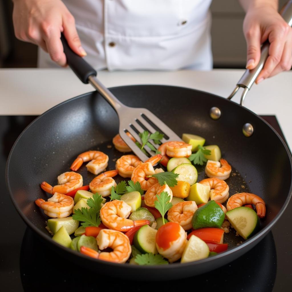 Preparing Gluten-Free Shrimp Fried Rice