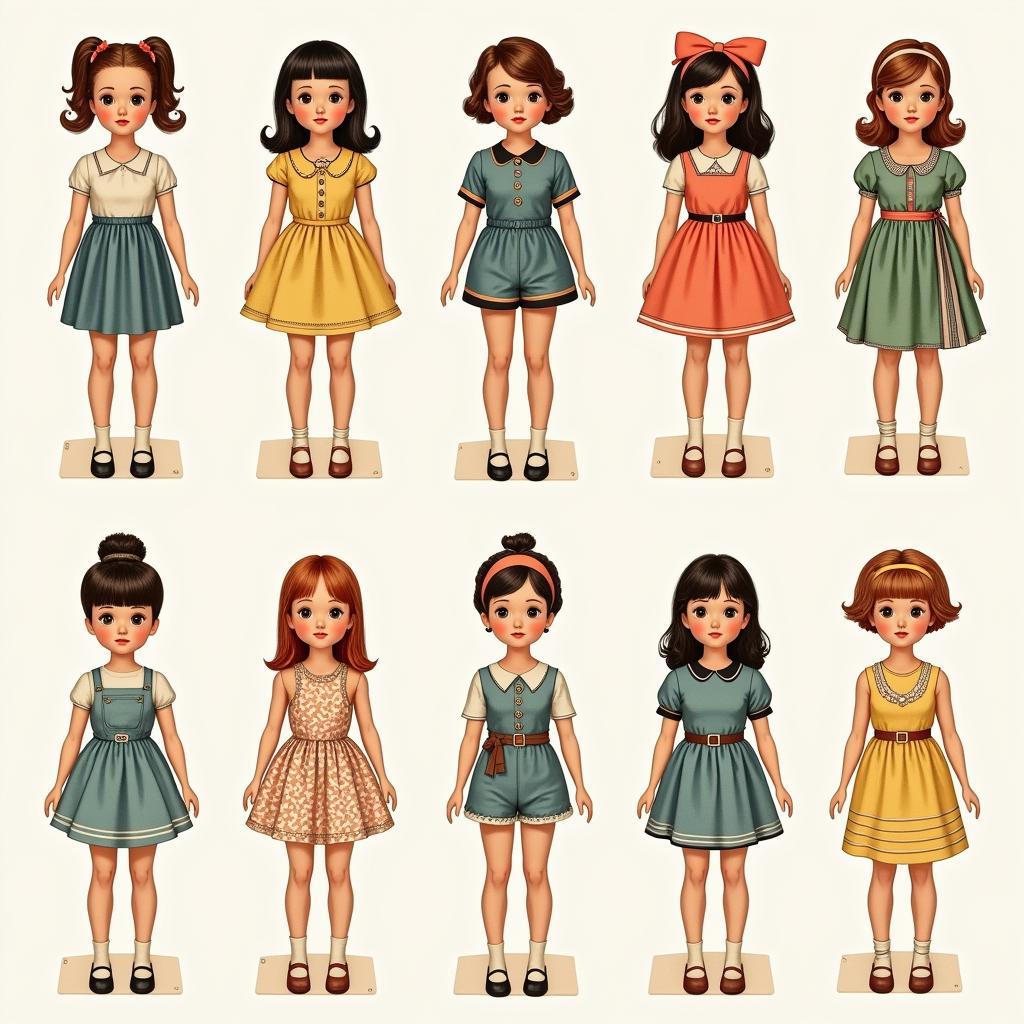 Vintage Printable Paper Dolls Collection