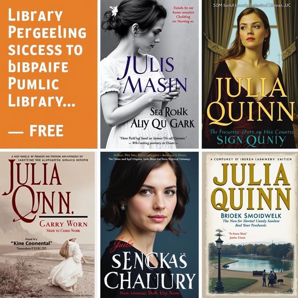 Julia Quinn books on display at a public library