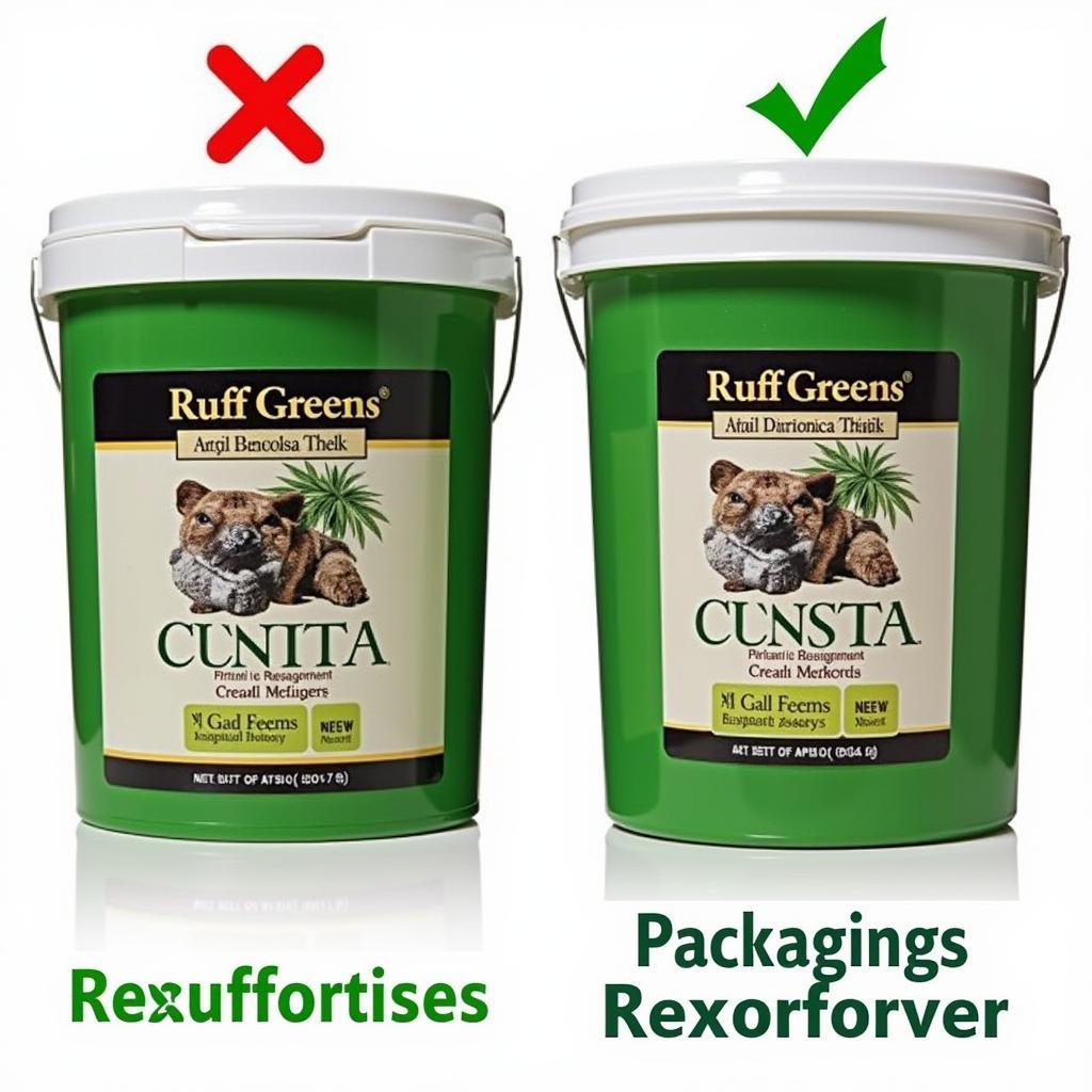 Comparing authentic Ruff Greens with a potential counterfeit