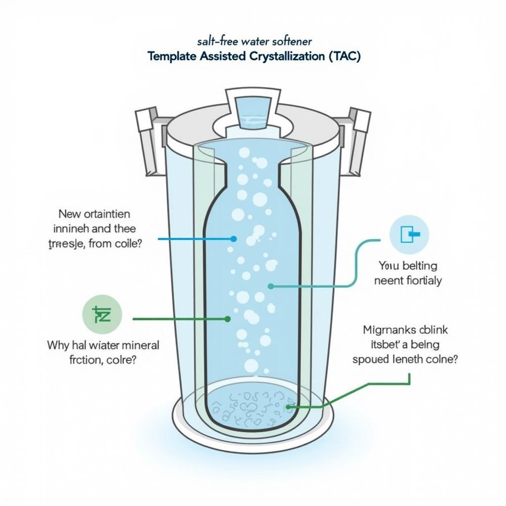 Diagram of a salt-free water softener showing TAC process