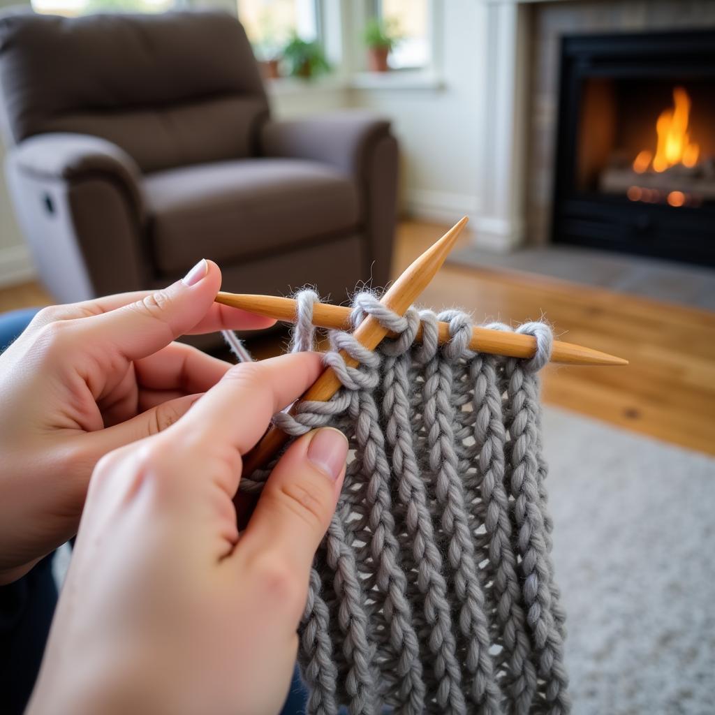 Simple Garter Stitch Shawl Knitting Pattern