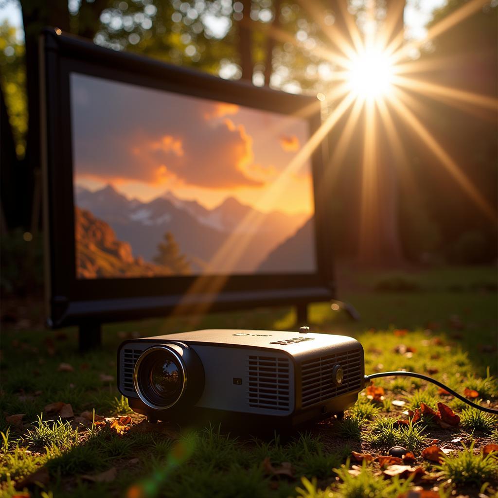 Solar Panel Powering Projector