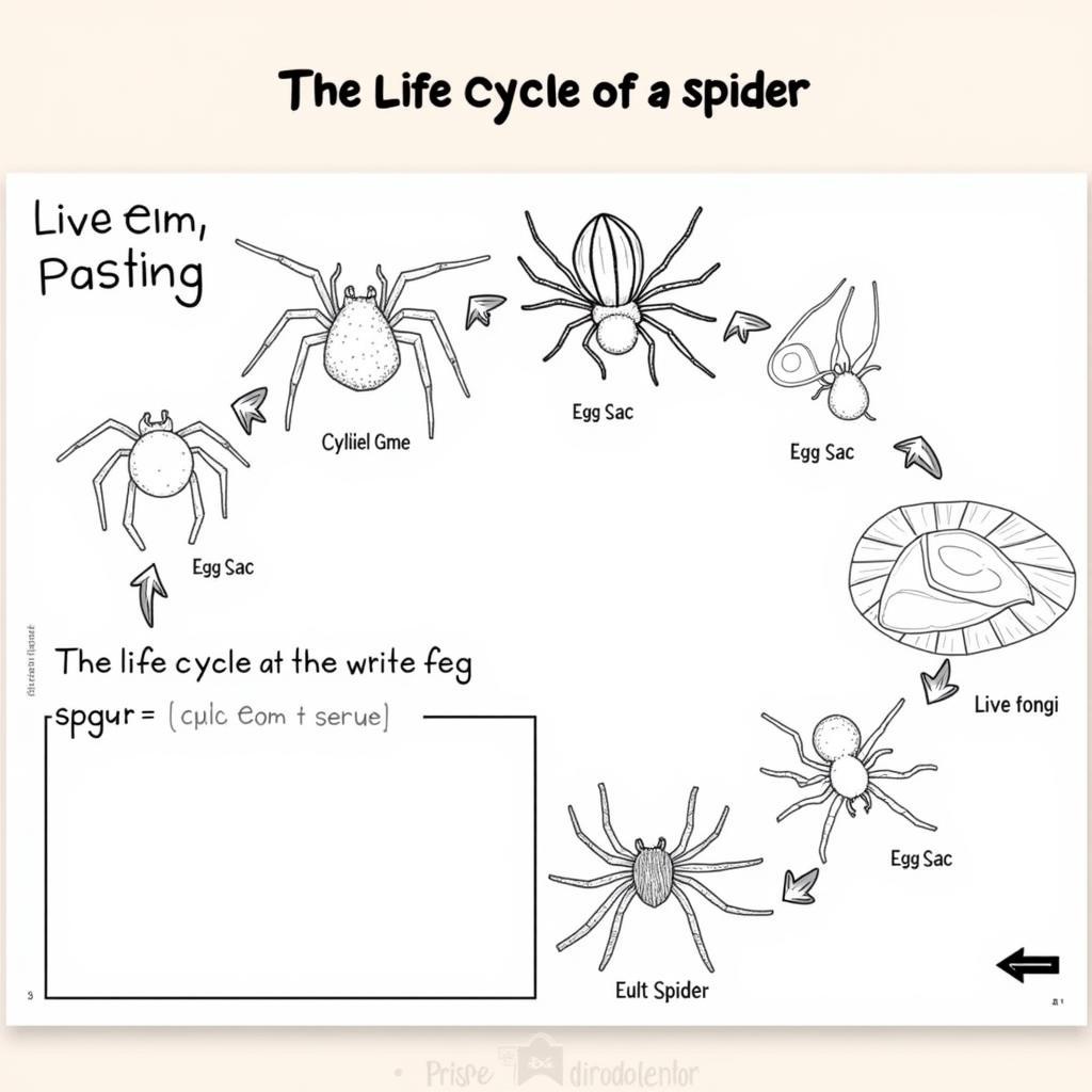 Spider Life Cycle Worksheet Printable