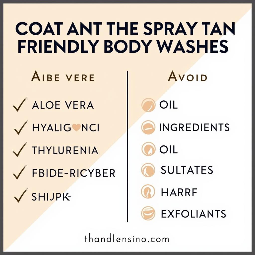 Spray Tan Friendly Body Wash Ingredients