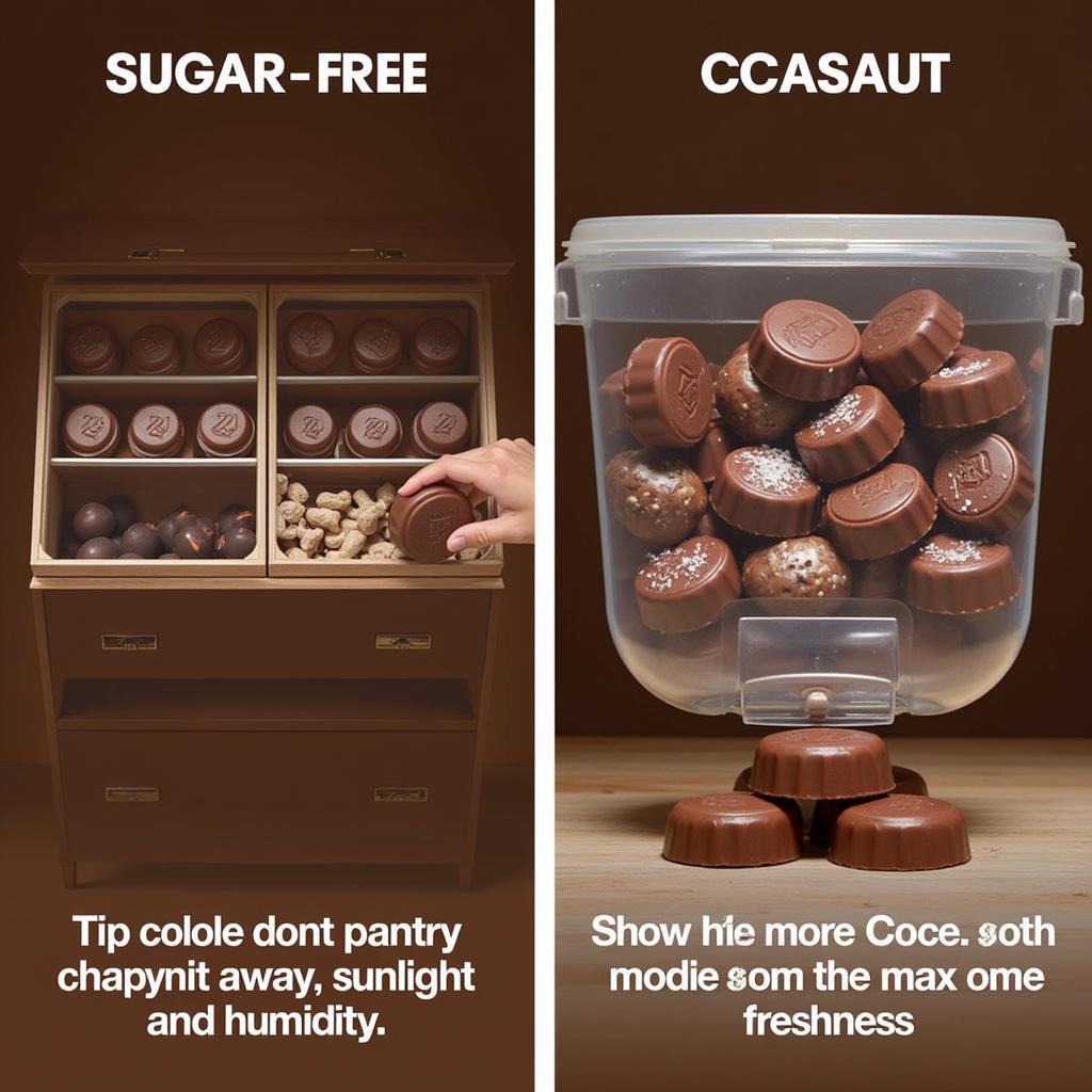 Proper storage techniques for preserving sugar-free chocolates.