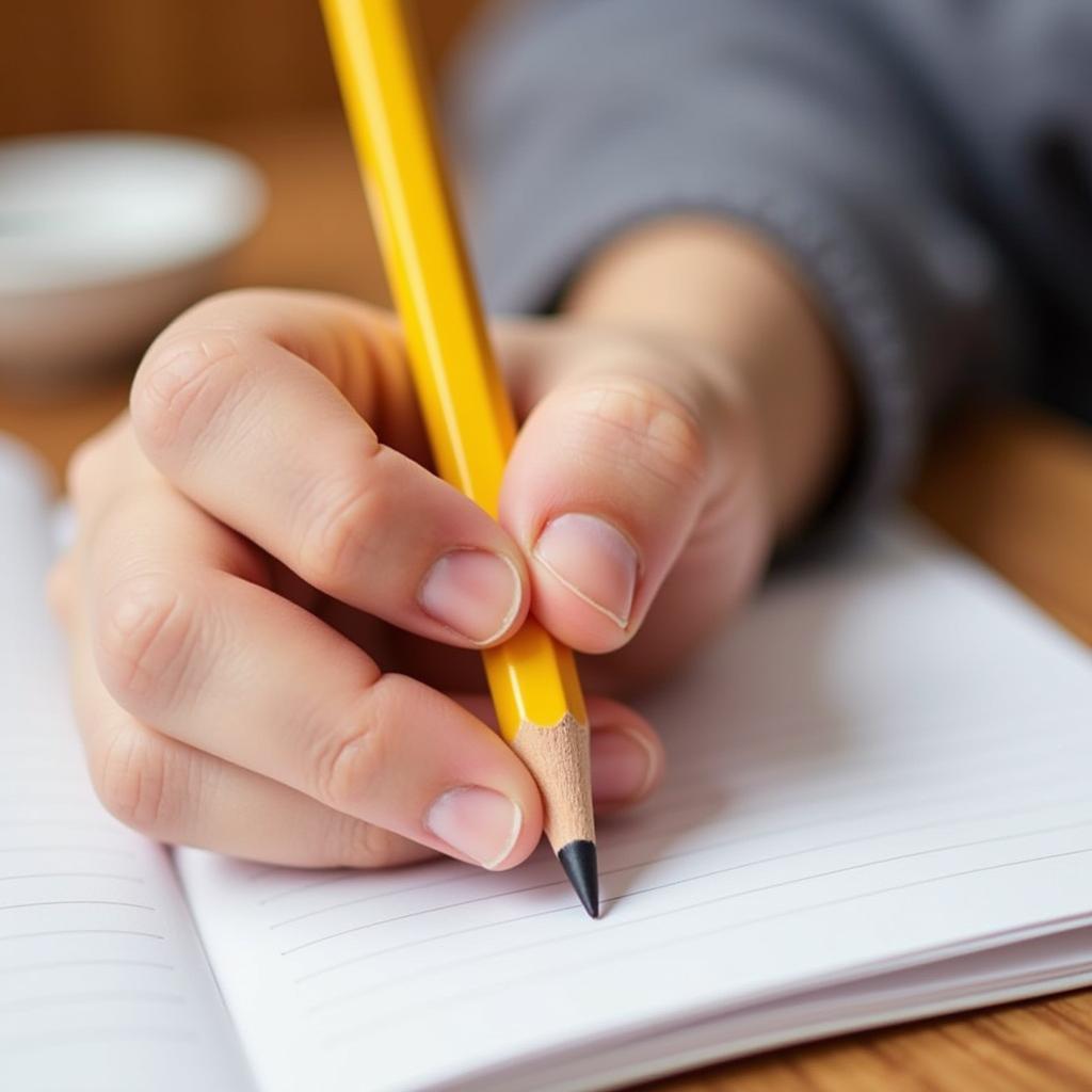 Student Using Latex-Free Pencil