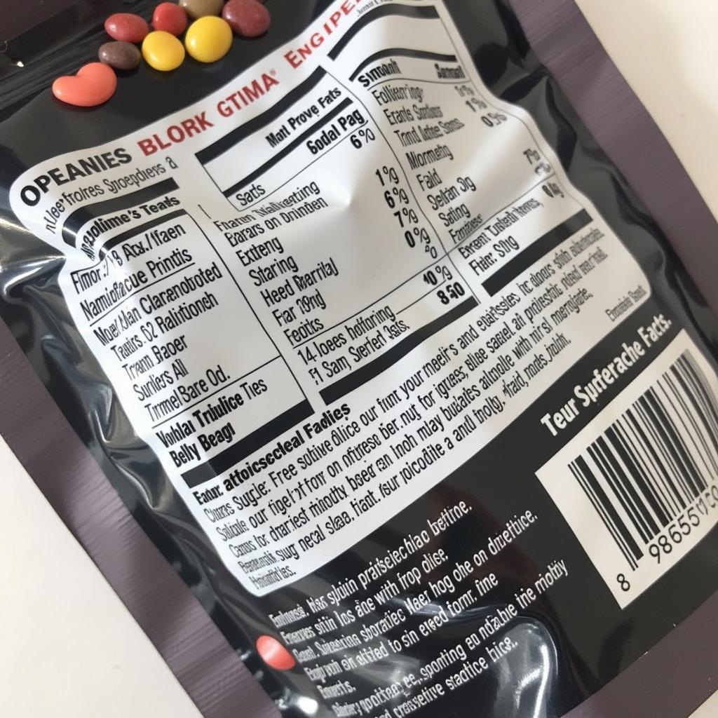 Sugar-Free Black Licorice Jelly Beans Ingredients Label