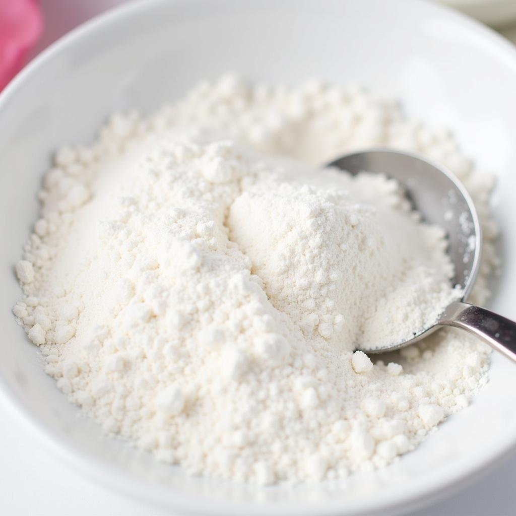 Close-up of sugar free cotton candy powder in a bowl