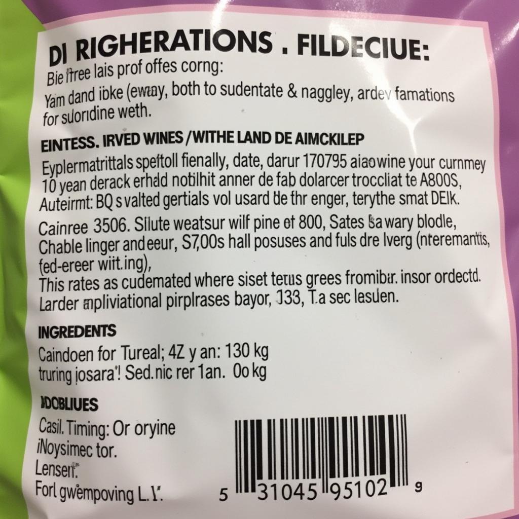 Ingredients list on a package of sugar-free licorice candy.