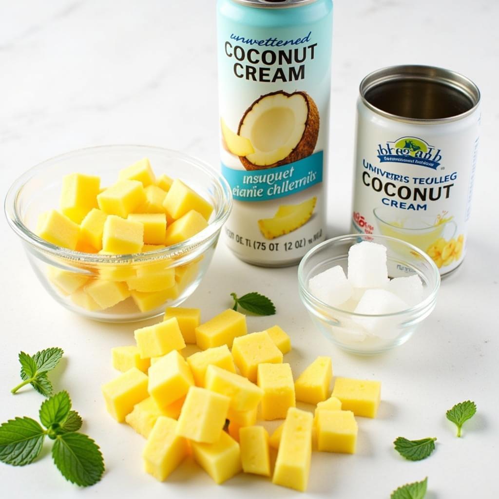 Ingredients for a Sugar-Free Pina Colada