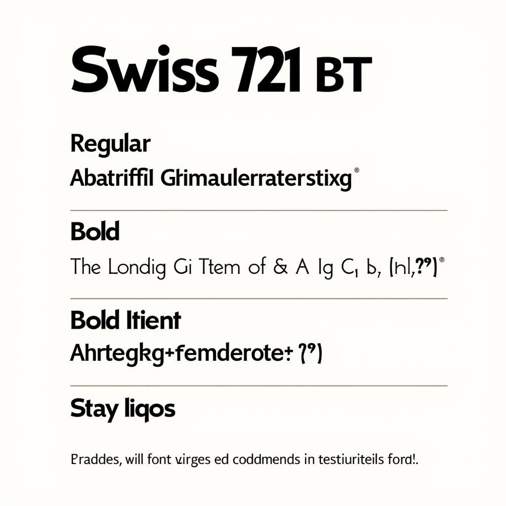 Swiss 721 BT Font Example