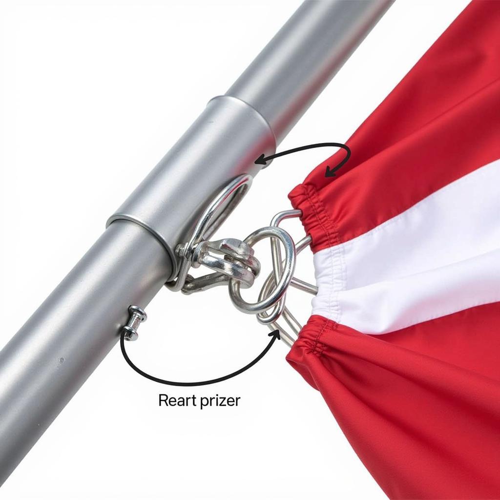 Close-up of Tangle Free Flag Pole Mechanism