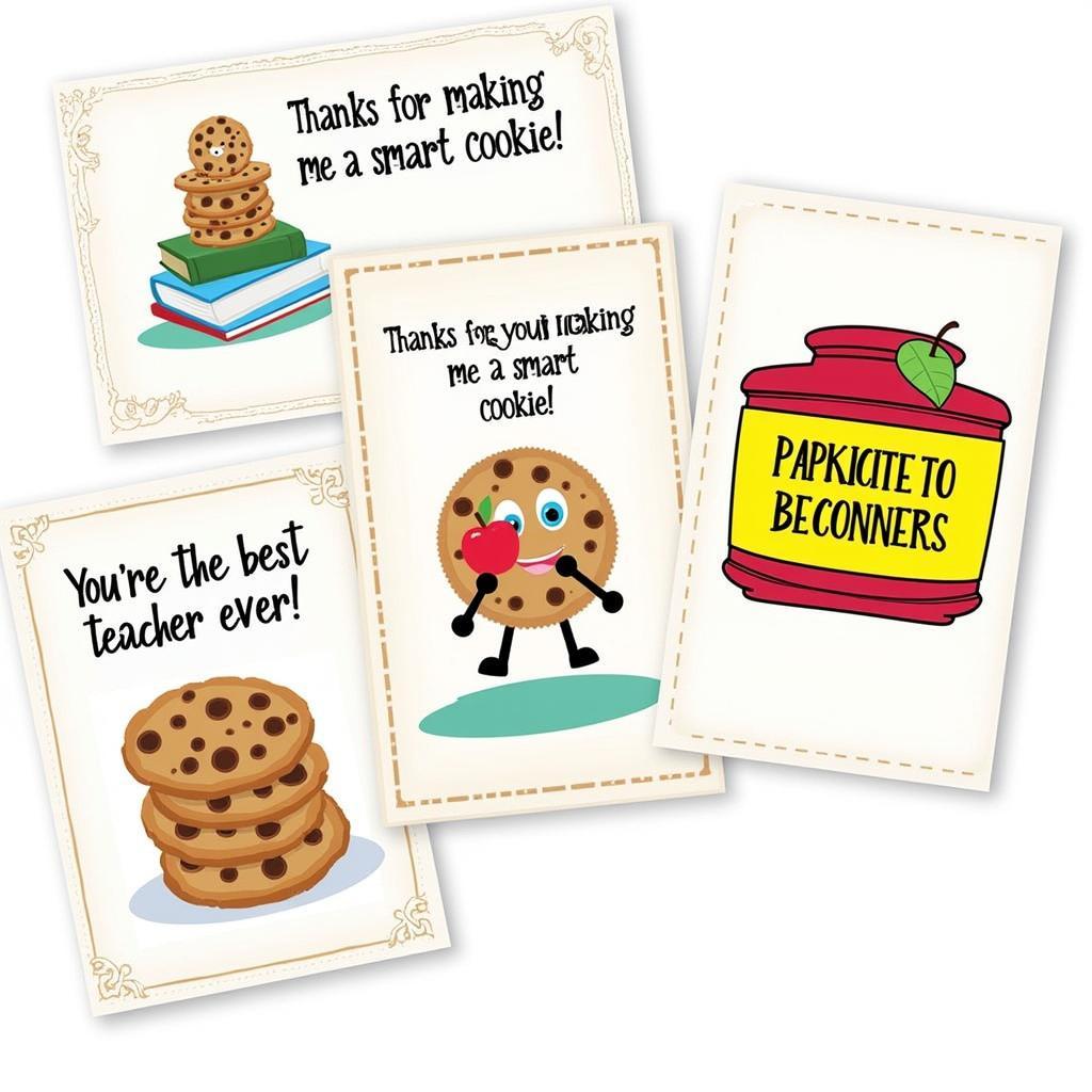 Printable Teacher Appreciation Cookie Card Designs