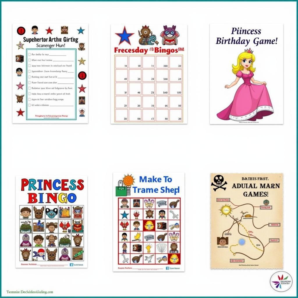 Themed Printable Birthday Games