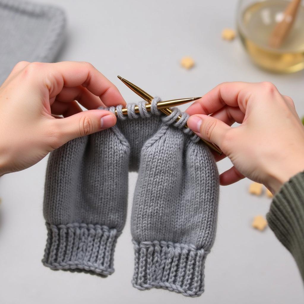 Beginner-Friendly Two-Needle Mitten Pattern