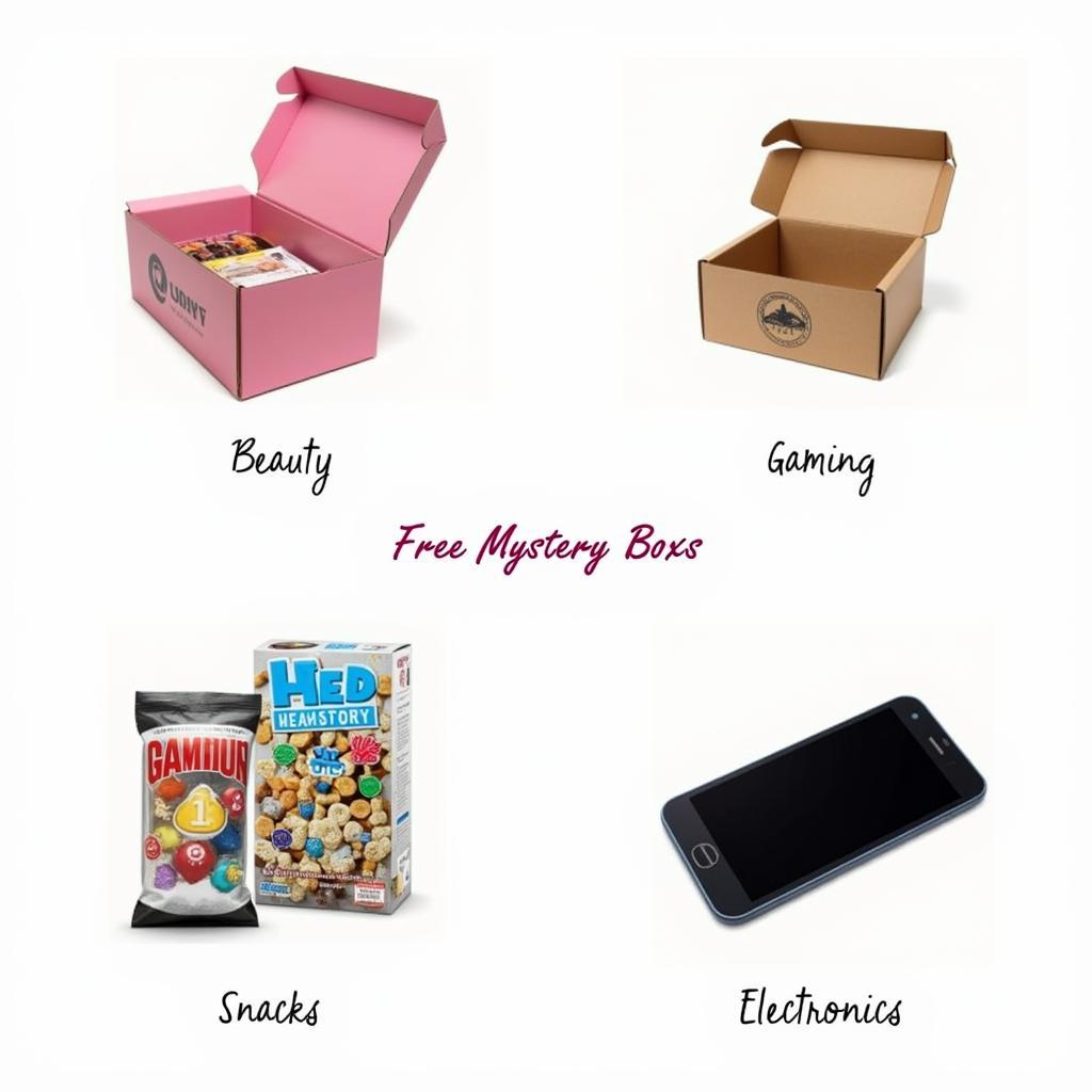 Various types of free mystery boxes