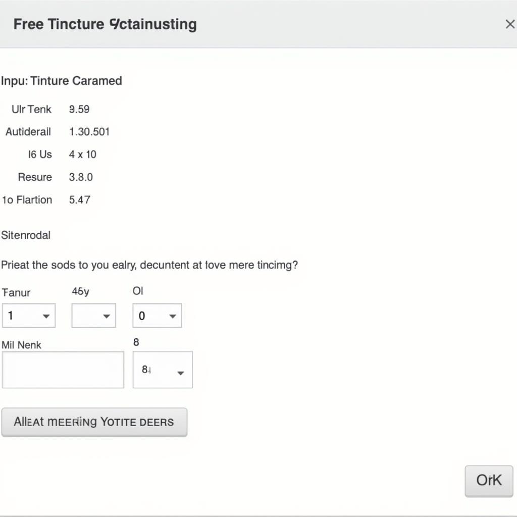 Using a Free Tincture Calculator: Input Fields