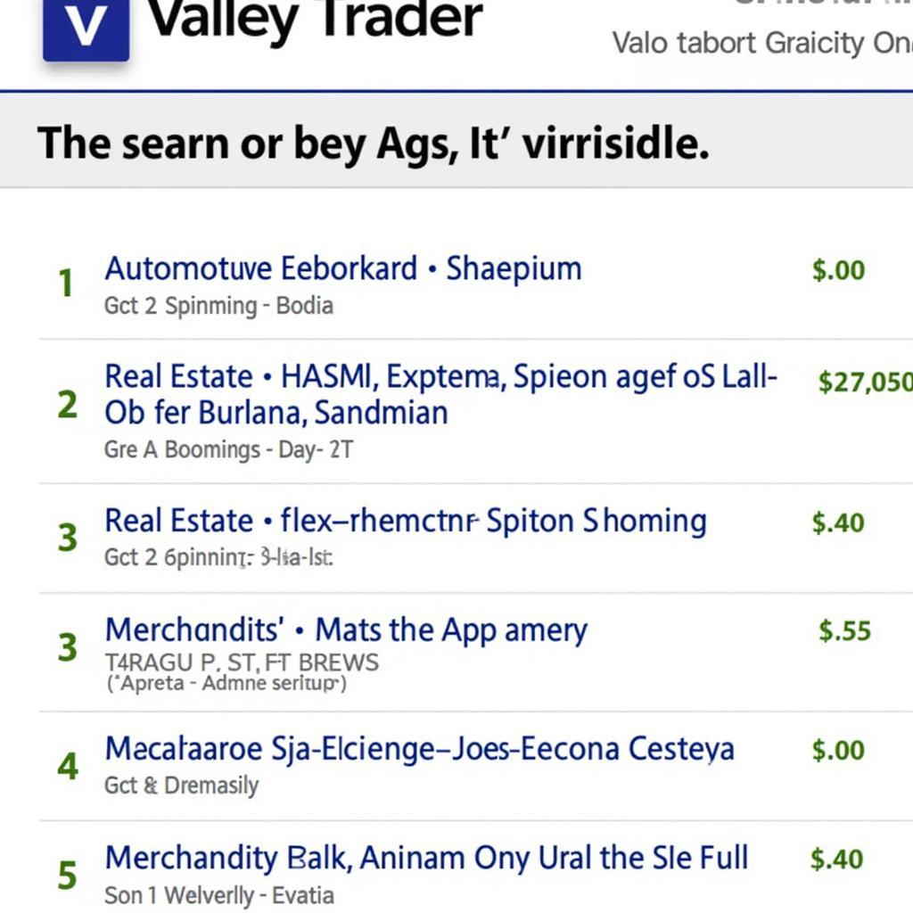 Valley Trader Free Ads Homepage Screenshot