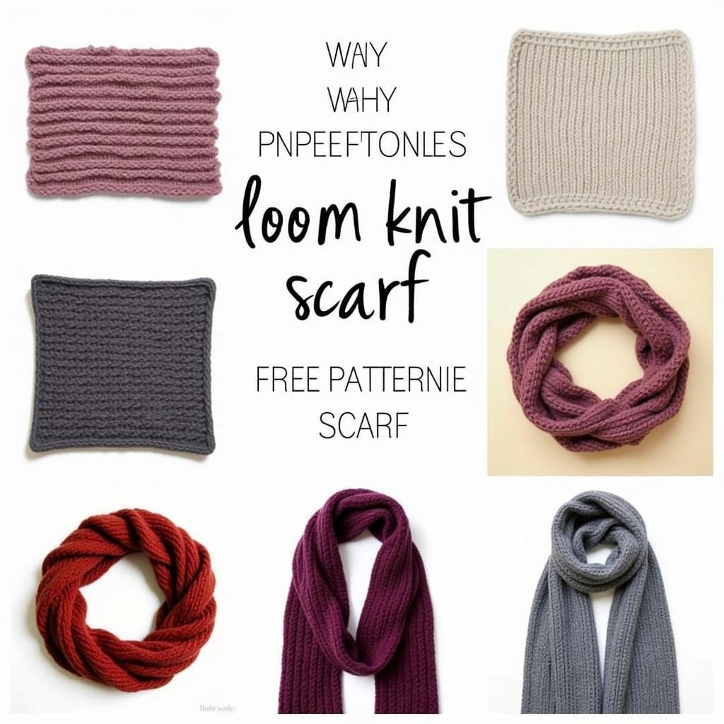 Variety of Loom Knit Scarf Styles Using Free Patterns