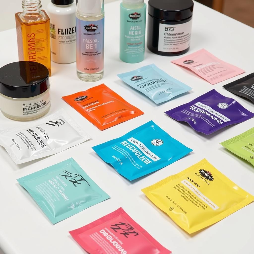 Various Free Skincare Samples on a Table